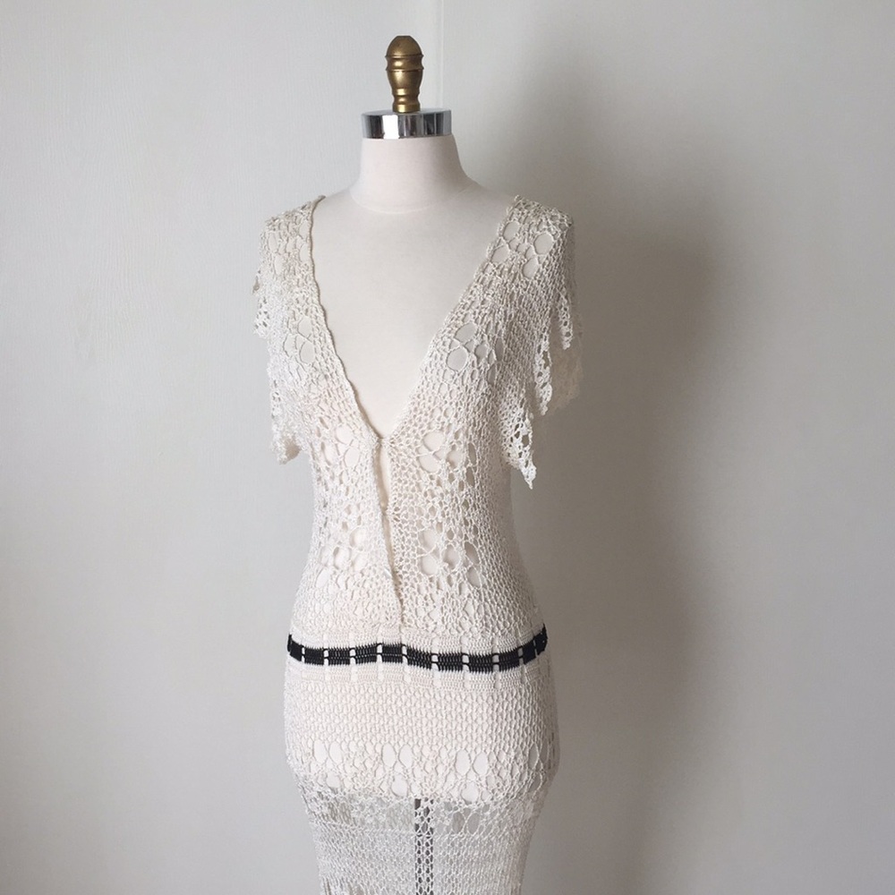 Summer Crochet Maxi Dress Small